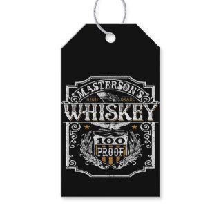 Personalized NAME Old West Whiskey Brewery Bar Gift Tags