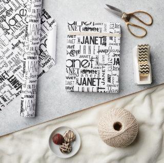 Personalized Name Typography Black Word Cloud
