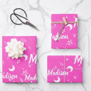 Personalized Name Vibrant Fuchsia Pink  Sheets