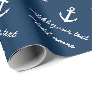 Personalized nautical navy anchor