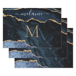 Personalized Navy Blue Gold