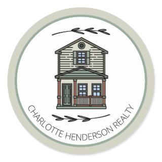 Personalized New Home House Classic Round Sticker