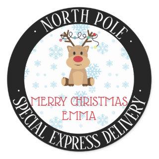 Personalized North Pole Classic Round Sticker