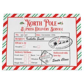 Personalized North Pole Special Delivery Santa Large Gift Bag