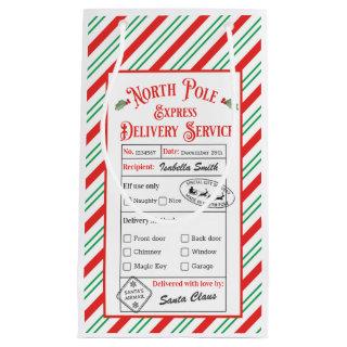 Personalized North Pole Special Delivery Santa Small Gift Bag