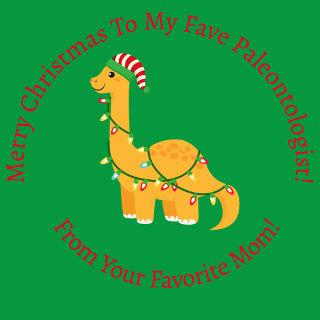 Personalized Orange Christmas Lights Dinosaur