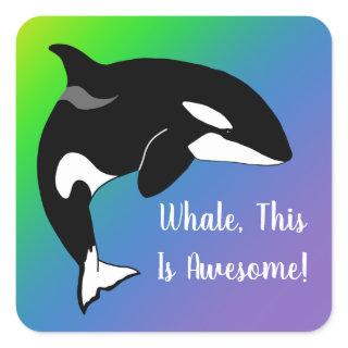 Personalized Orca Killer Whale  Square Sticker
