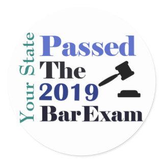 Personalized Passing the Bar Classic Round Sticker