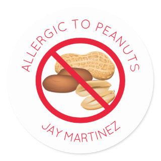 Personalized Peanut Allergy Stickers