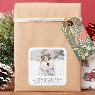 Personalized Pet Photo Happy Holidays From The Dog Square Sticker