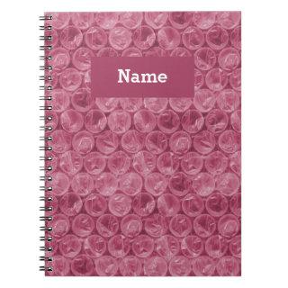 Personalized pink bubble wrap pattern notebook