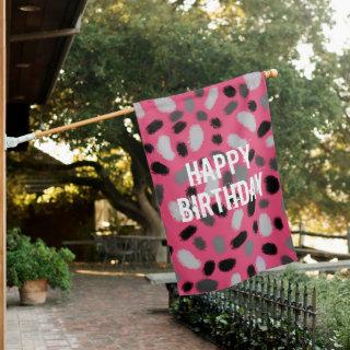 Personalized Pink Gray Black Jelly Bean  Garden Fl House Flag