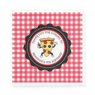 Personalized Pizza Party Birthday Paper  Napkins