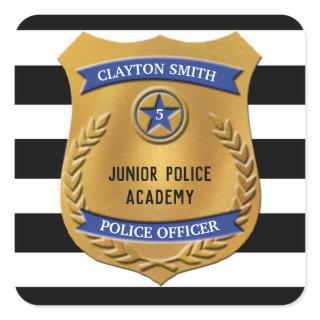Personalized Police Party Square Sticker