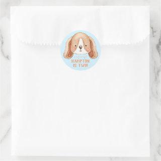 Personalized Puppy Dog Birthday Party Sticker