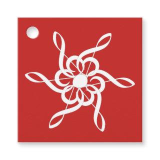 Personalized Red Treble Clef Snowflake Musical Favor Tags