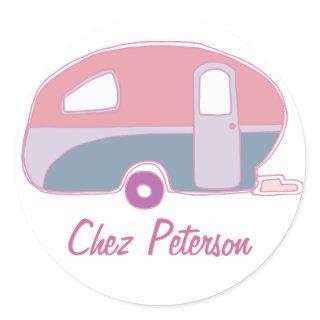Personalized Retro Vintage Caravan Design Stickers