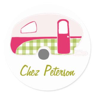 Personalized Retro Vintage Caravan Design Stickers