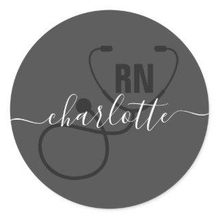 Personalized RN Registered Nurse Graduation Classic Round Sticker