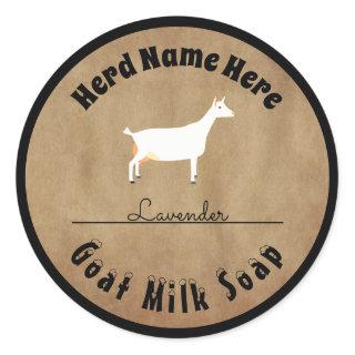 Personalized Saanen Dairy Goat Milk Soap Classic Round Sticker