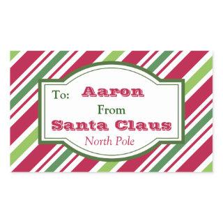 Personalized Santa Candy Gift Tag Stickers