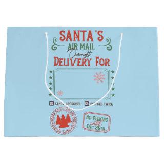 Personalized Santa's Overnight Delivery Large Gift Bag