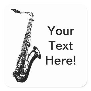 Personalized Saxophone Square Sticker