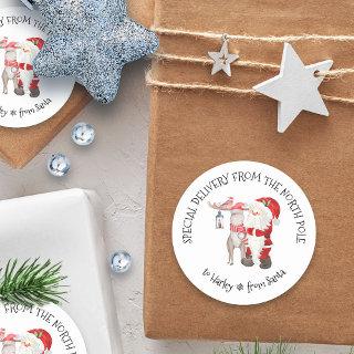 Personalized Special Delivery from North Pole Classic Round Sticker