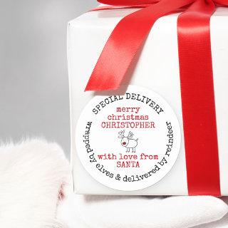 Personalized Special Delivery from Santa Classic Round Sticker