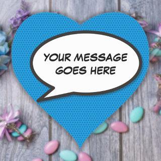 Personalized Speech Bubble Fun Comic Book Heart Sticker