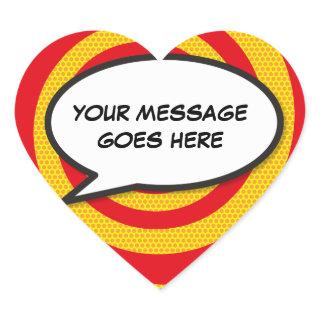 Personalized Speech Bubble Fun Modern Heart Sticker