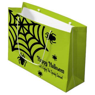 Personalized Spiderweb Halloween Large Gift Bag