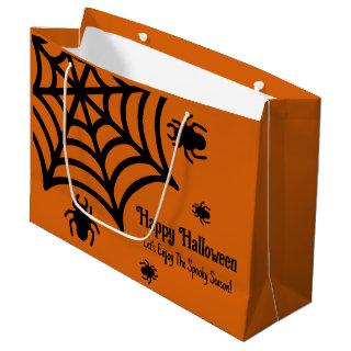 Personalized Spiderweb Halloween Large Gift Bag