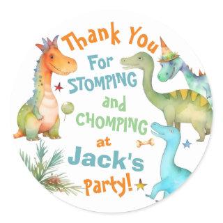 Personalized STOMP! CHOMP! Dinosaur Stickers