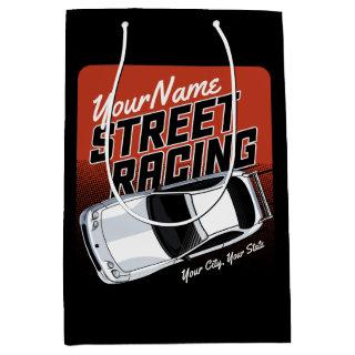 Personalized Street Racing Race Car Motorsport  Medium Gift Bag