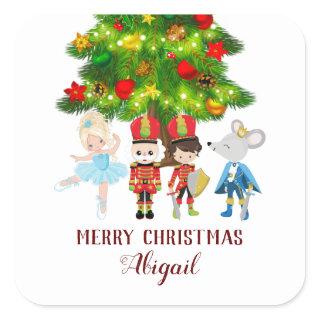 Personalized The Nutcracker, Clara, Christmas Square Sticker