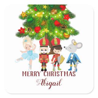 Personalized The Nutcracker, Clara, Christmas Square Sticker