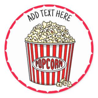 Personalized these Retro Popcorn   Classic Round Sticker