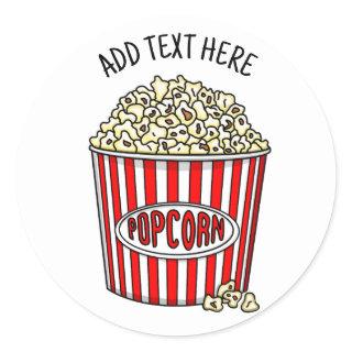 Personalized these Retro Popcorn  Classic Round Sticker