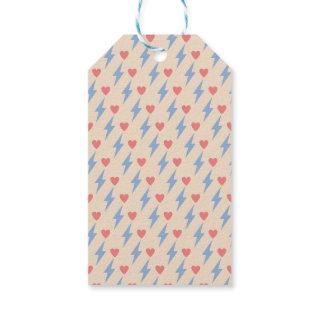Personalized thunder lightning bolt and heart  gift tags