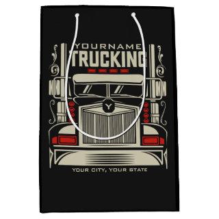 Personalized Trucking 18 Wheeler BIG RIG Trucker  Medium Gift Bag