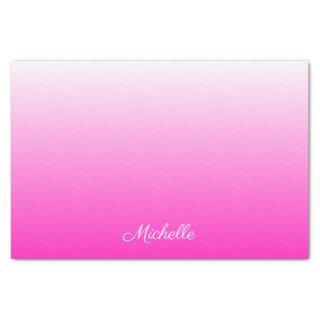 Personalized two-tone gradient ombre hot pink tissue paper