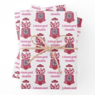 Personalized Valentines Bubble Gum Ball Machine  Sheets