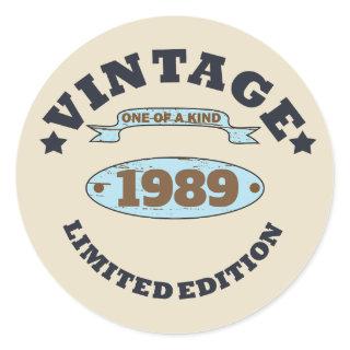 Personalized vintage 35th birthday gift classic round sticker