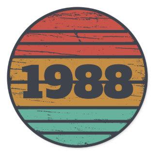 Personalized vintage 35th birthday gifts classic round sticker