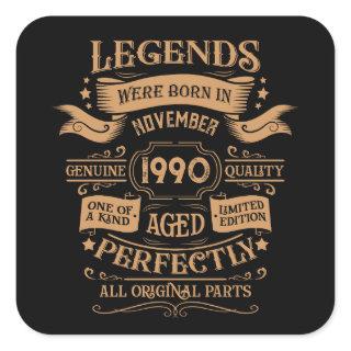 Personalized vintage 35th birthday whiskey themed square sticker