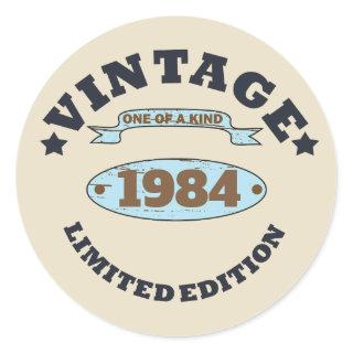 Personalized vintage 40th birthday gifts classic round sticker