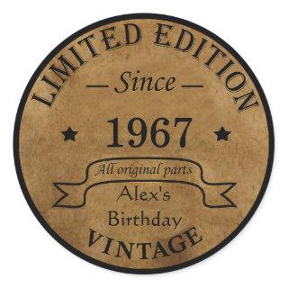 Personalized vintage 45th birthday gifts classic round sticker