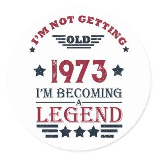 Personalized vintage 50th birthday gifts classic round sticker