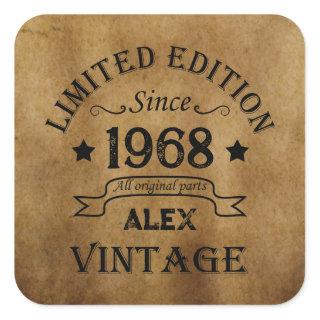 Personalized vintage 55th birthday gifts square sticker